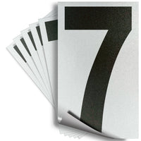 Number 7 black on reflective background, 2 inch vinyl sticker