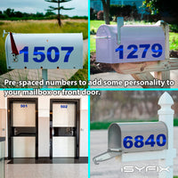 iSYFIX vinyl number stickers – Reflective Blue