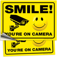 Smile You're on Camera Sign – Aluminum, Vinyl & Plastic