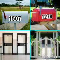 Black vinyl number stickers with background - product gallery
