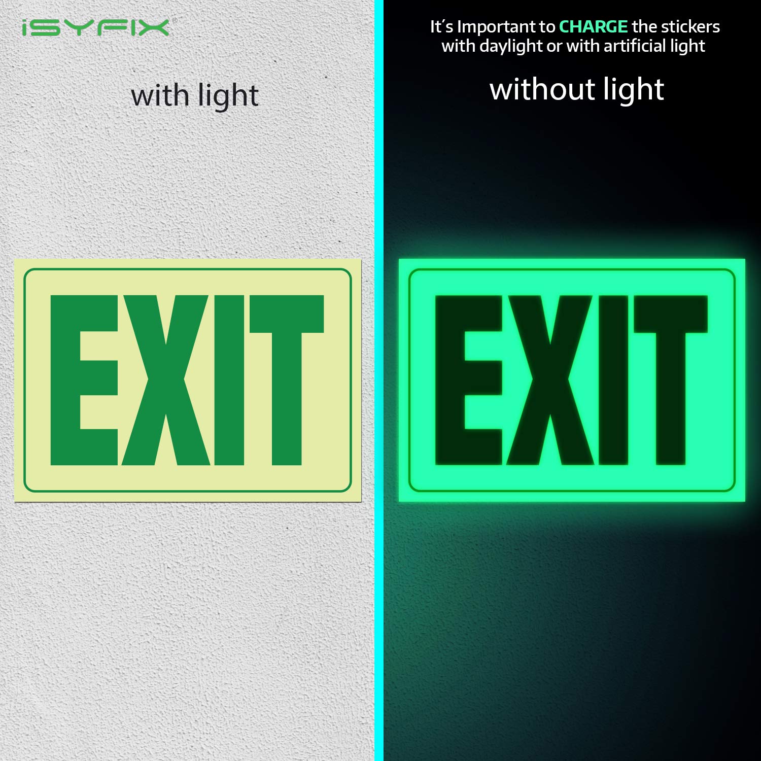Exit Photoluminescent Signs Stickers