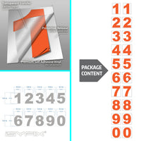 iSYFIX vinyl number stickers – Orange