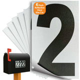 Number 2 black on reflective background, 3 inch vinyl sticker
