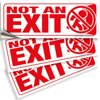Not an Exit Sign Stickers – Vinyl Decals, 3-Pack, 10 x 4 in