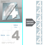 Number 4 vinyl sticker – white, 6 inch, in use