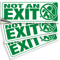 Not an Exit Sign Stickers – Vinyl Decals, 3-Pack, 10 x 4 in