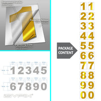 iSYFIX vinyl number stickers – Reflective Yellow