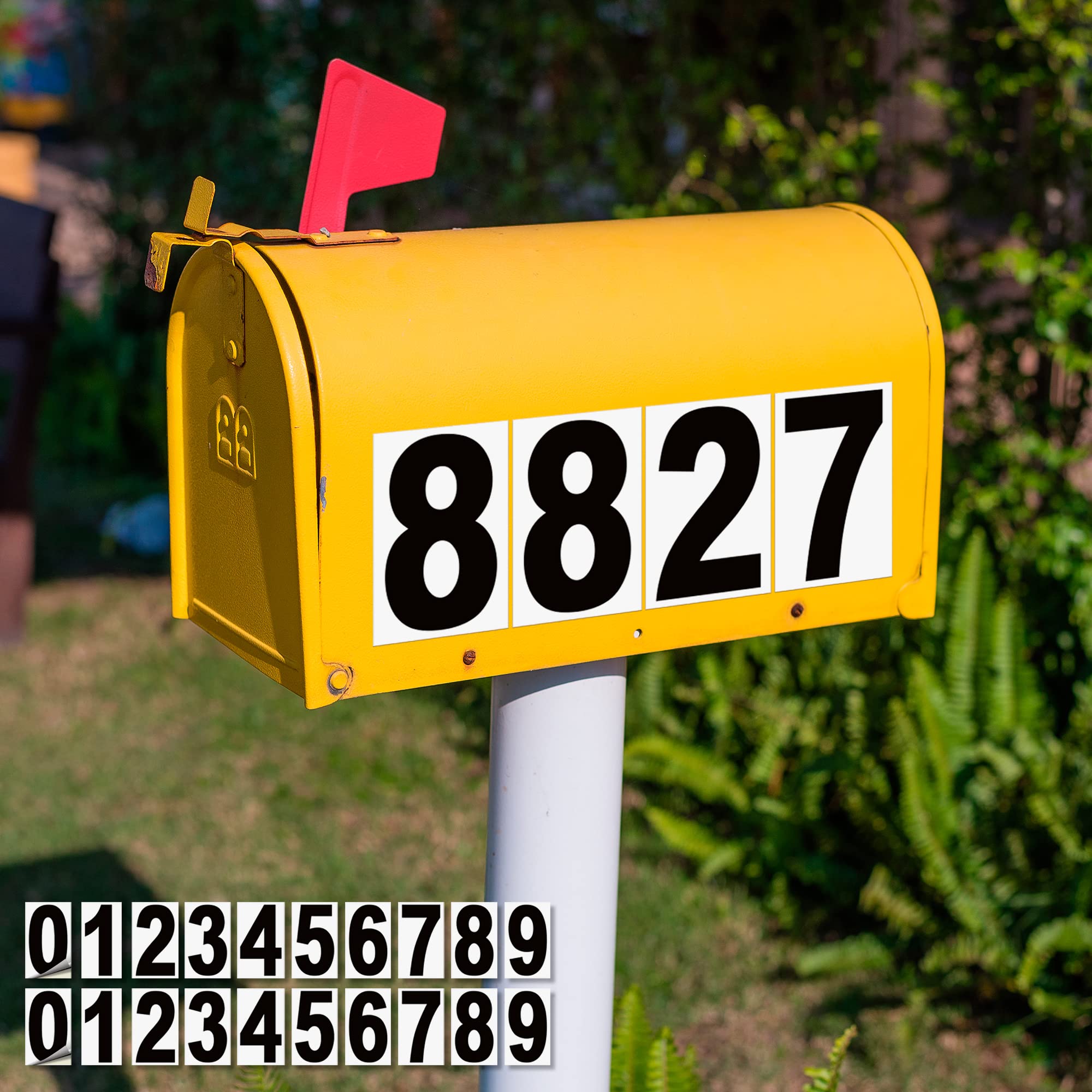 Vinyl Number Stickers with Background Set