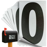 Number 0 black on reflective background, 3 inch vinyl sticker