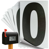 Number 0 black on reflective background, 3 inch vinyl sticker