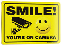 Smile You're on Camera Sign – Aluminum, Vinyl & Plastic