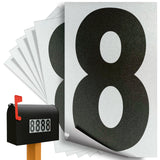 Number 8 black on reflective background, 3 inch vinyl sticker