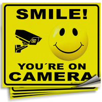 Smile You're on Camera Sign – Aluminum, Vinyl & Plastic