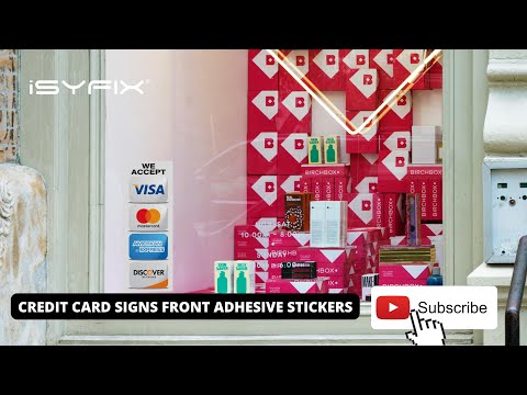 Credit Card Sticker Signs for Inside the Windows