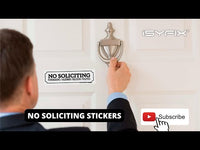 No Soliciting Signs – Vinyl Stickers, 4-Pack, 7 x 2 in, 3 Colors
