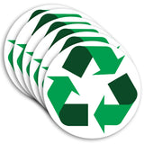 Recycle Sticker for Trash Can Bins, Sign Decal - 6 Pack 5 in – Premium Self-Adhesive Vinyl, Laminated for Weatherproof, UV Resistant, Encourage Recycling, Indoor and Outdoor.