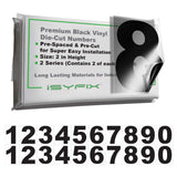 Black Vinyl Numbers Stickers - 2 Inch Self Adhesive - 2 Sets - Premium Decal Die Cut and Pre-Spaced for Mailbox, Signs, Window, Door, Cars, Trucks, Home, Business, Address Number, Indoor or Outdoor