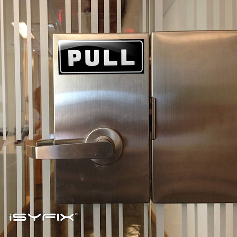 Push Pull Shop Door Sticker